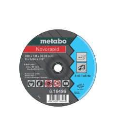 DISCO NOVORAPID 230 X 1,9 X 22,23 INOX, T-BF/41 METABO 616496